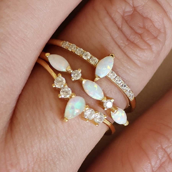 ALLURE OPAL 3PCE RING STACK