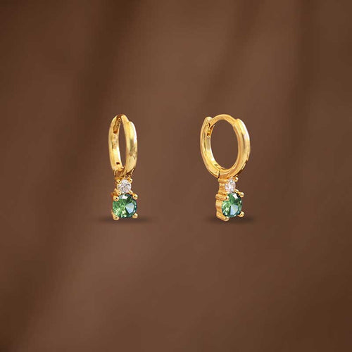 DELPHINE HUGGIE EARRINGS - GREEN