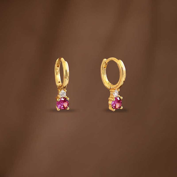 DELPHINE HUGGIE EARRINGS - PINK