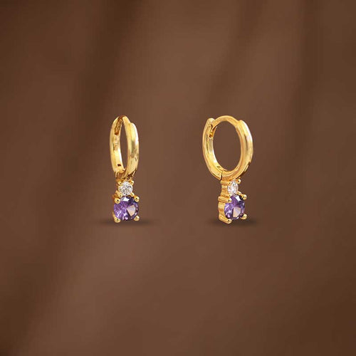 DELPHINE HUGGIE EARRINGS - PURPLE