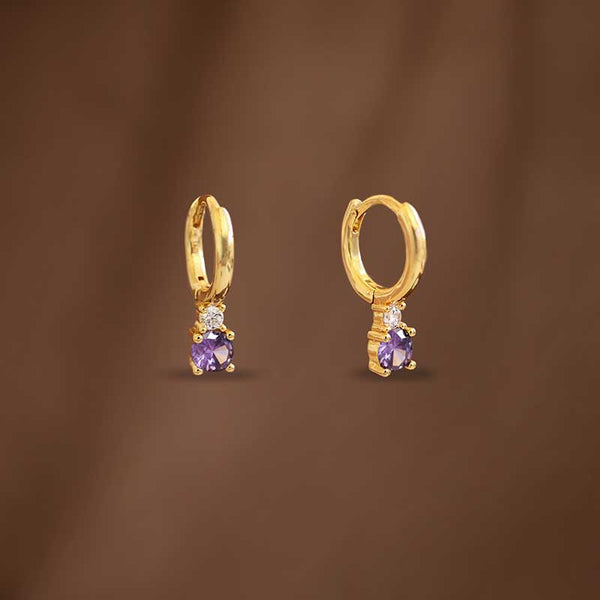 DELPHINE HUGGIE EARRINGS - PURPLE