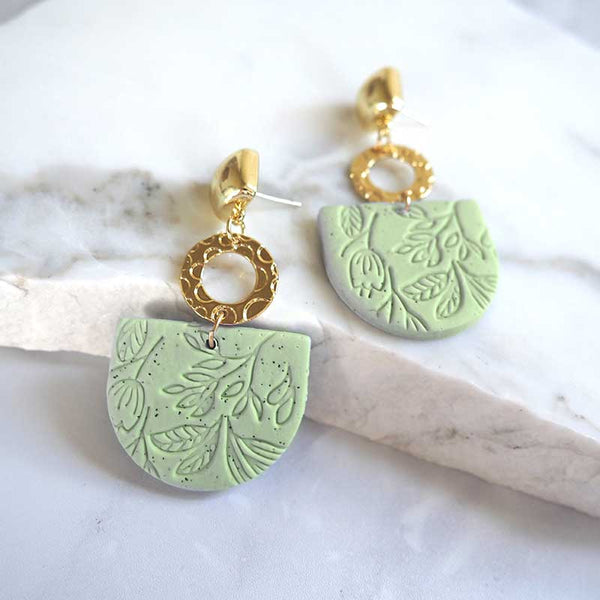 CARNATION EARRINGS - GREEN