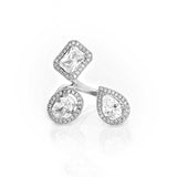 Sterling Silver Cubic Zirconia Clarity Statement Ring Product Portrait Image