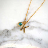 INITIAL BIRTHSTONE NECKLACE