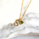 INITIAL BIRTHSTONE NECKLACE