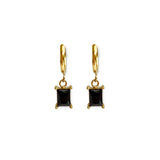 ZAHARA HUGGIE EARRINGS - BLACK