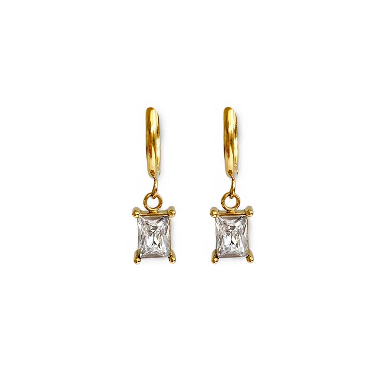 ZAHARA HUGGIE EARRINGS - WHITE